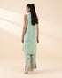 Unstitched Women's Blue Cotton Jacquard Shirt Trousers